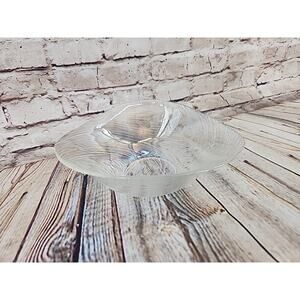 Vintage Clear Iridescent Glass Bowl Textured Bowl Unmarked